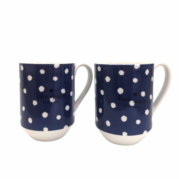 Kate Spade Lenox Blue Primrose Cobalt Drive Dot Print Mug - Picture 2 of 6